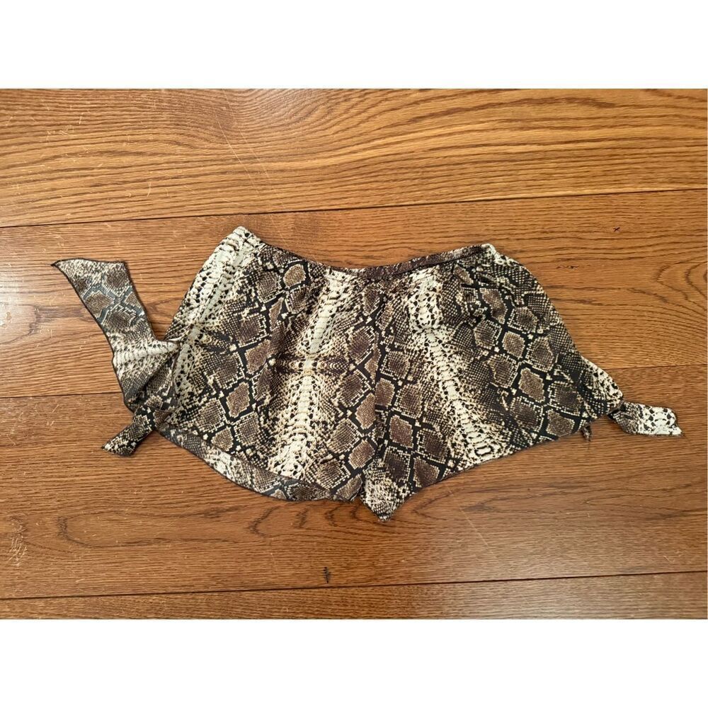 Snake Print Satin Shorts – Size S